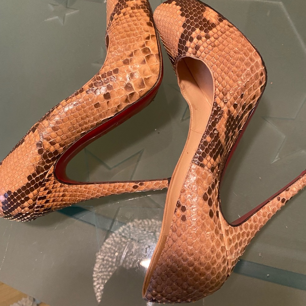 Christian louboutin python skin pumps